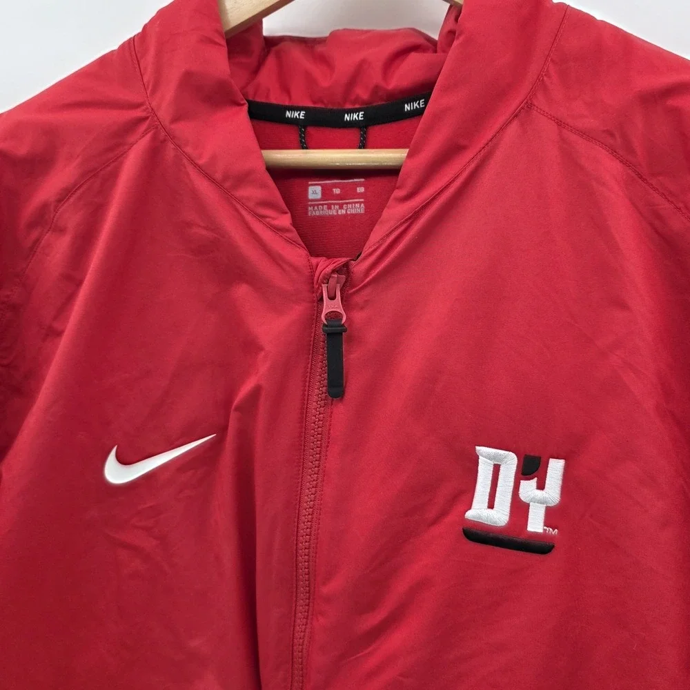 NIKE Bomber Jacket Mens XL‎ Red Downfill Full Zip Oversized Heavyweight Thick